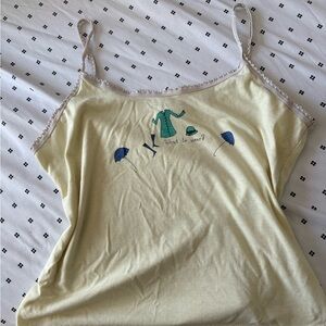 Yellow Graphic Crop Top